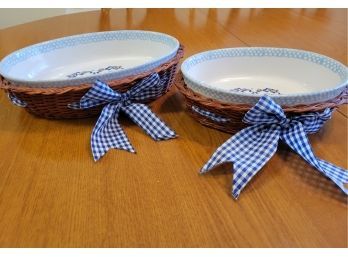 Set Of 2 Teamson Pottery In Baskets (Kitchen)