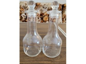 Set Of 2 Glass Princess House Cruets With Stoppers (Living Room)