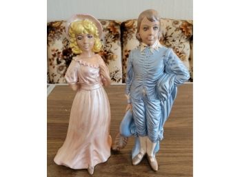 Set Of 2 Ceramic Figurines Man And Woman (Living Room)