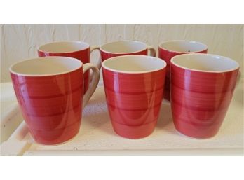 Set Of 6 Red Royal Norfolk Coffee/Tea Cups (Kitchen)