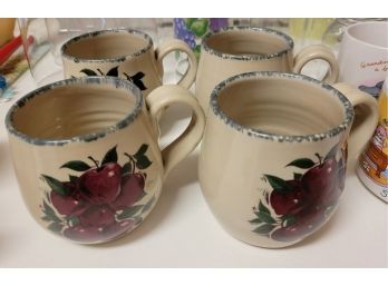 Set Of 4 Home & Garden Apple Mugs (Kitchen)