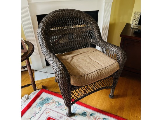 Wicker Chair With Cushion (Living Room)
