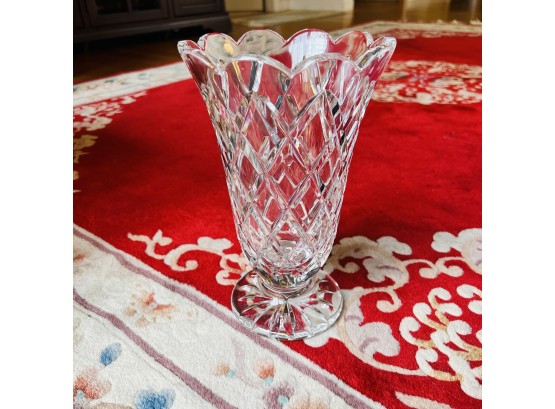 Waterford Crystal Vase With Scalloped Rim (Living Room)