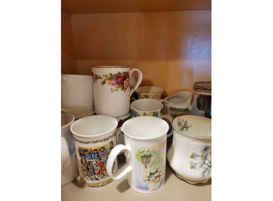 Mugs And Plates Shelf Lot (Shelf #2 Kitchen)