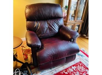 La-Z-Boy Burgundy Leather Recliner (Living Room)