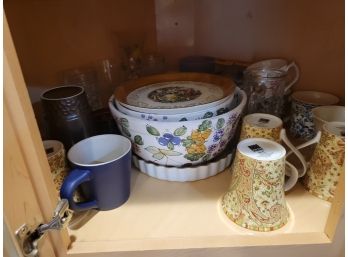 Kitchen Shelf Lot Mugs/glass/bowls (Kitchen Shelf #5)