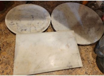 Set Of 3 Marbled Stone Rounds/Board(Kitchen)