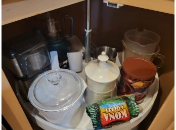 Misc Kitchen Items Includes Cuisinart Blender And Coffee Grinder(top Shelf Lazy Susan)
