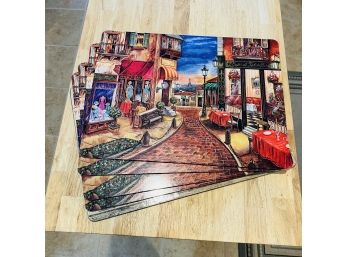 Set Of Placemats With Brick Road And Shops (Kitchen)