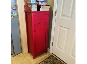 Red Wooden Jelly Cabinet (contents Not Included)
