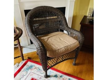 Wicker Chair With Cushion (Living Room)