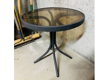 Glass Top Outdoor Side Table (Basement)