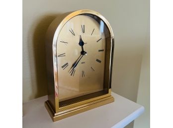 Vintage Howard Miller Brushed Gold Mantle Clock (Living Room)
