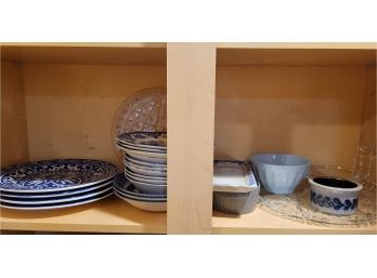 Kitchen Shelf Lot Of Johnson Brothers Plates & Misc Dishes (Kitchen Shelf #9)
