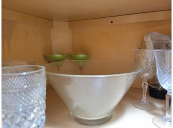 Crystal Goblets/bowl/2 Candles(Kitchen Shelf Lot)