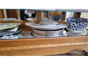 Lot Of Plates And Dishes (bottom Shelf Cabinet Foyer)