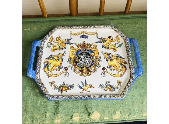 French Gien Hand Painted Pottery Tray (Bedroom 5)