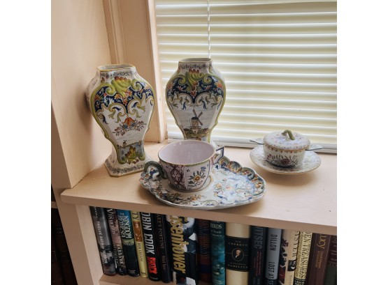 Signed Hand Painted Pottery (Library)