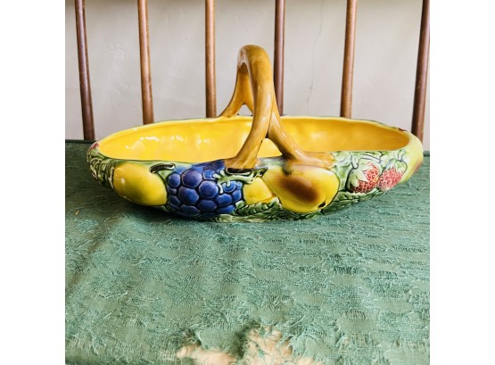 French Majolica Basket With Fruit Motif (Bedroom 5)
