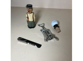 Cork Screws And Wine Stopper Lot (#3847 Kitchen)