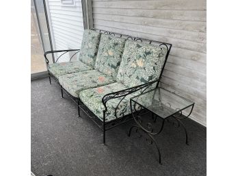 Vintage Wrought Iron Patio Furniture: Sofa And Side Table