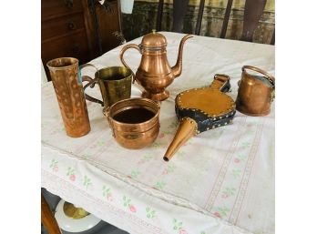 Copper Kettle, Bins, Cups And Fireplace Bellows (Dining Room)
