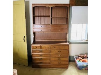 Vintage Sprague Carleton Rock Maple Hutch Cabinet (Office)