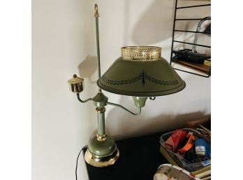 Vintage Green Metal Lamp (Bedroom 6)