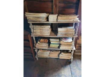Light Blue Shelf With Tons Of  Vintage Magazines (attic)