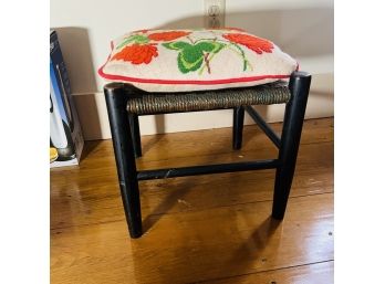 Vintage Footstool With Needlepoint Cushion (Bedroom 6)