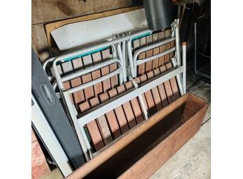 Vintage Folding Chairs: Bench And Two Chairs (Garage Room C)