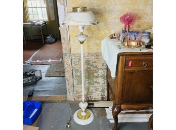 Vintage White Metal Floor Lamp (Dining Room)