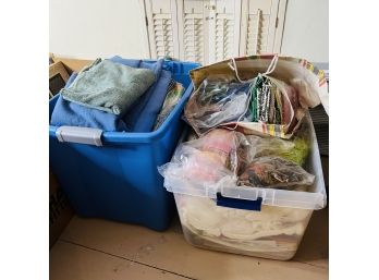 Large Lot Of Craft Supplies: Fabric, Yarn, Etc. (Upstairs Hallway)