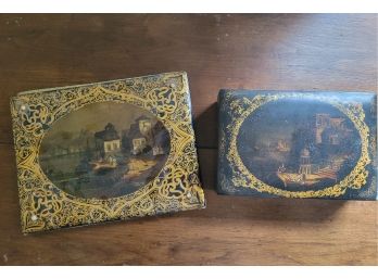 Antique Photo Album Cover And Backing With Matching Box (Great Room)