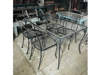 Wrought Iron Table With Four Chairs (Barn)