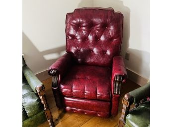 Red Vinyl Reclining Arm Chair (Bedroom 6)