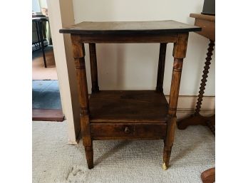 Antique Side Table With Lower Drawer (Library)