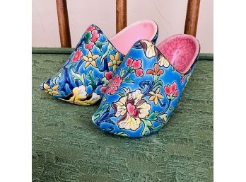 Set Of Two French Majolica Shoes (Bedroom 5)