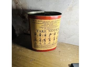 Metal Bin With Soldiers Graphic (Attic)