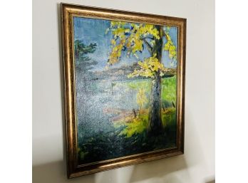Painting Of Tree Foliage In A Gold Frame (Office)