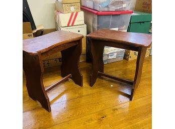 Set Of Two Small Pine Tables (Craft Room)