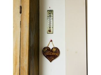 Vintage Thermometer And Ceramic Heart (Craft Room)