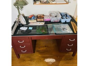 Craft And Office Supply Lot With Cantilever Light, Scissors, Rulers, Etc. (Bedroom 6)