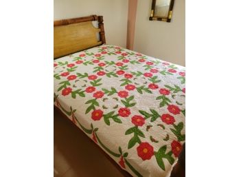 Vintage Quilt Pink Poppy Flowers (Bedroom 3)