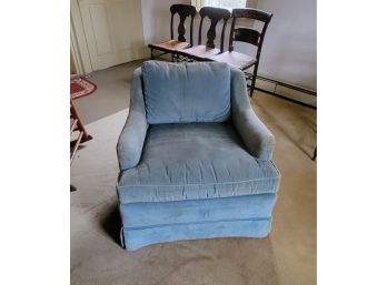Upholstered Blue Chair (den)