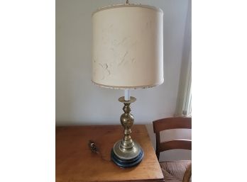 Brass Lamp With Etched Shade (den)