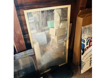 Large Vintage Mirror With White Frame (Attic)