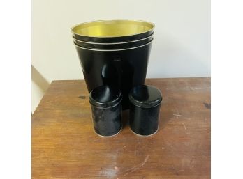 Black Metal Canisters (Craft Room)