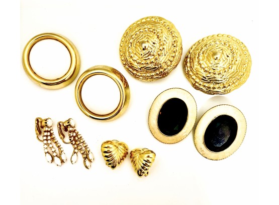 Assortment Of Gold Tone Clip On Earrings