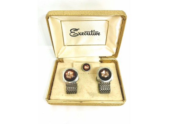 Vintage Executive Cuff And Tie Pin Set